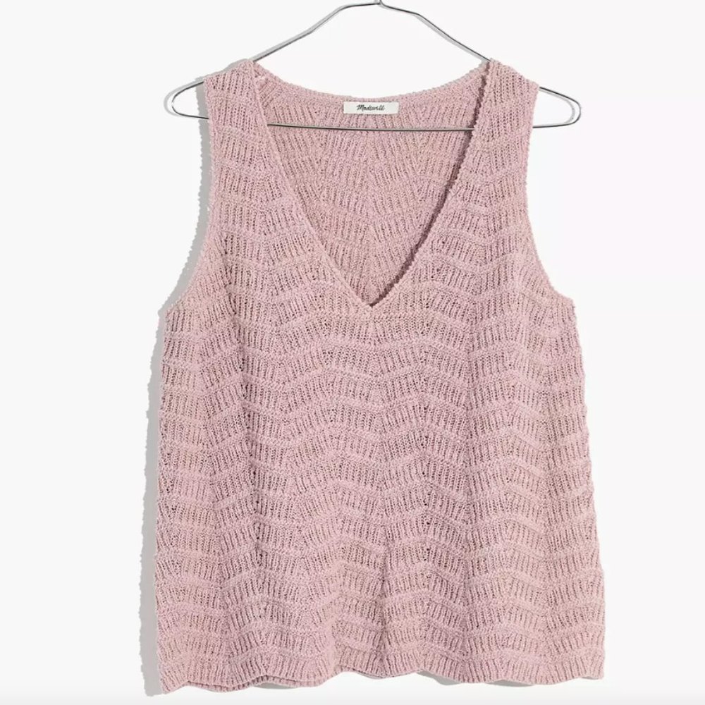Madewell Pink Crocheted Sweater Tank